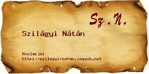Szilágyi Nátán névjegykártya